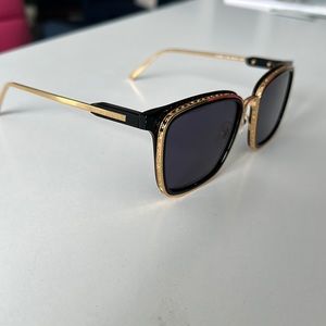Louis Vuitton black and gold sunglasses